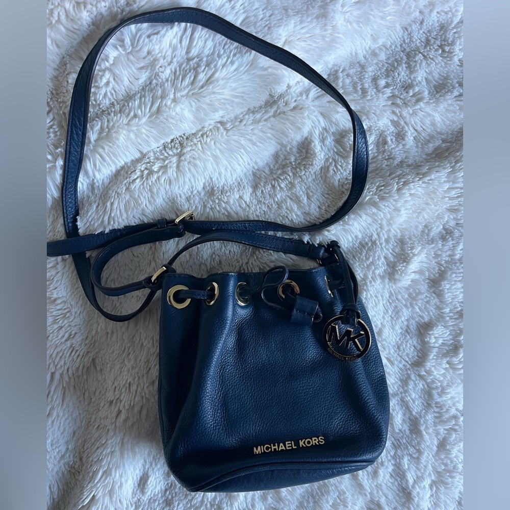 Michael Kors Dark Blue Leather Crossbody Bag